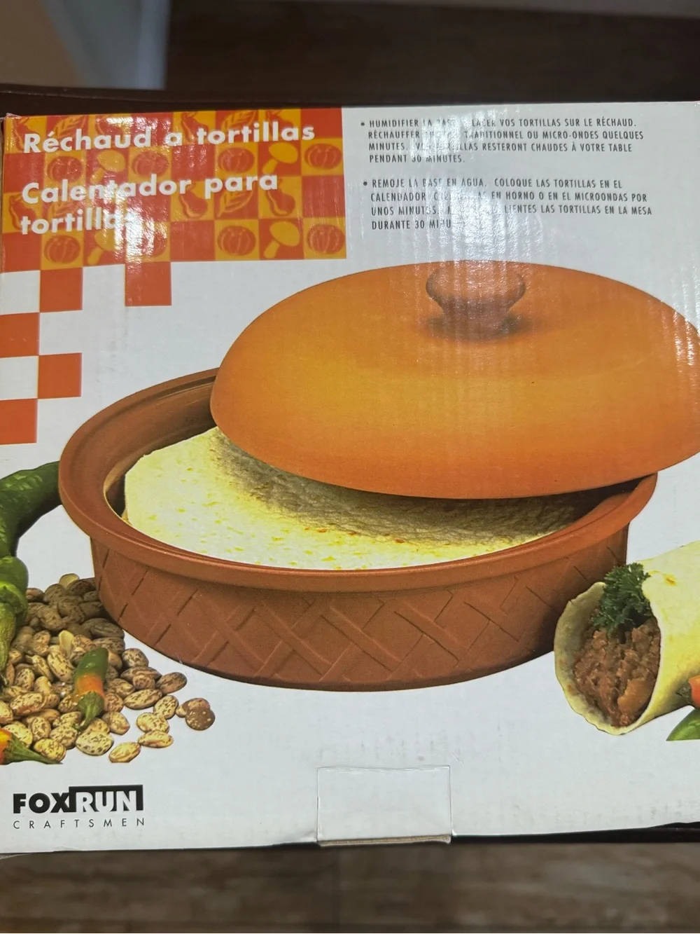 Fox Run Terracotta Tortilla Warmer New In Box Vintage Style